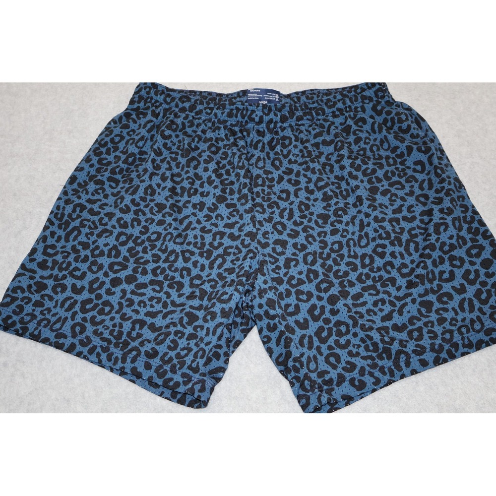 Nice Laundry Lined Shorts Mens Large Blue Black Leopard Print Mesh Micromodal